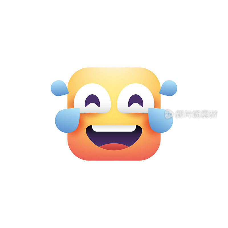 Emoticon设计立方体形状逼真着色