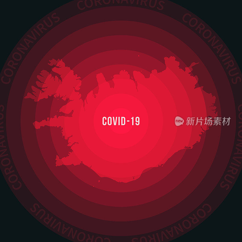 冰岛2019冠状病毒病蔓延地图。冠状病毒爆发