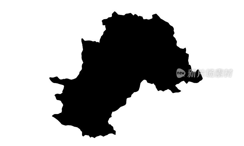 巴西坎皮纳斯市的黑色剪影地图