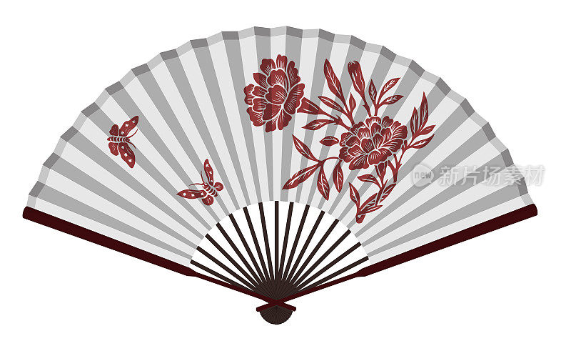 中国古代传统花蝴蝶扇子