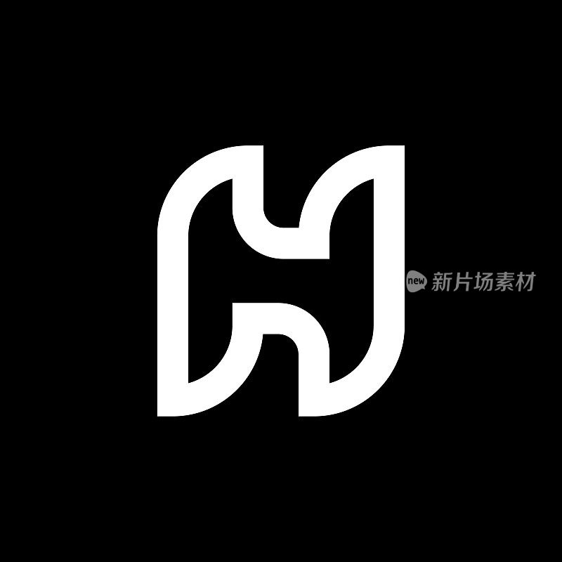 字母H实心标志