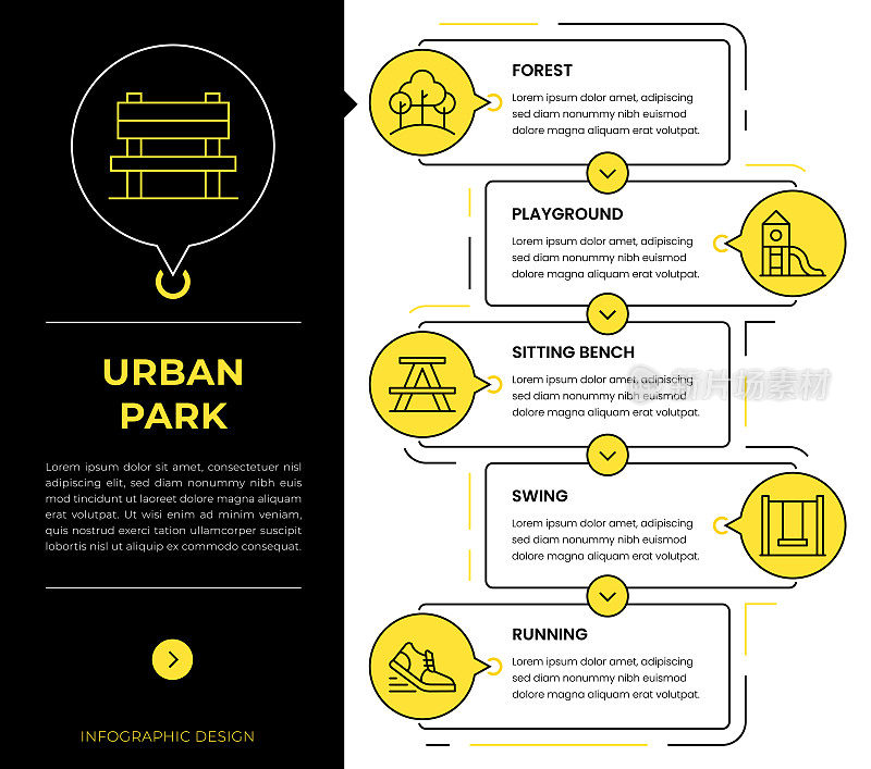 城市公园信息图概念向量