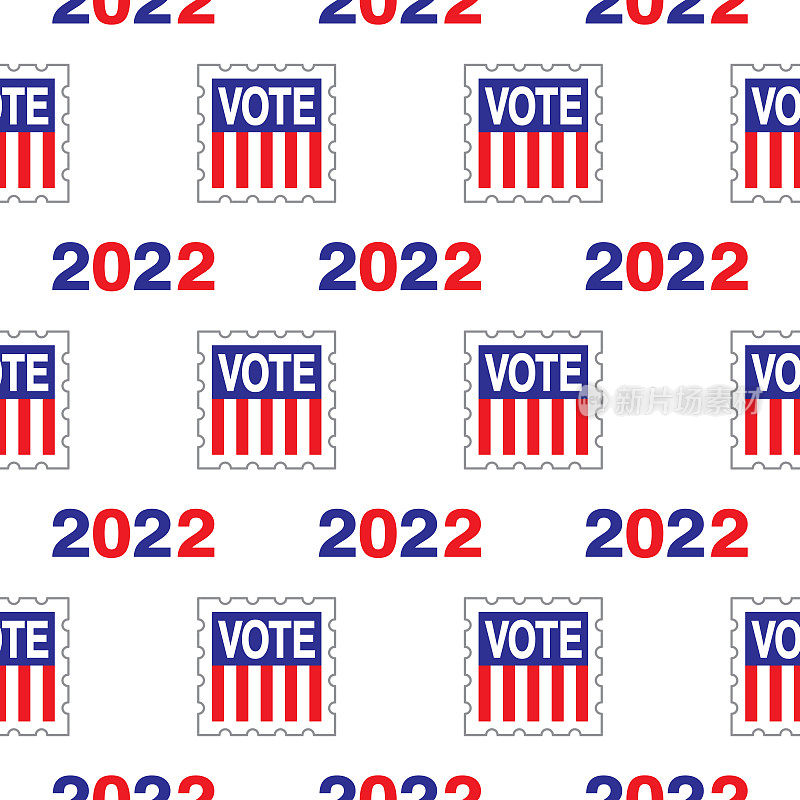 投票邮票2022年无缝图案