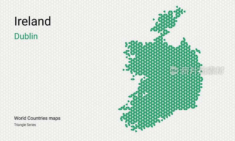 爱尔兰矢量地图。