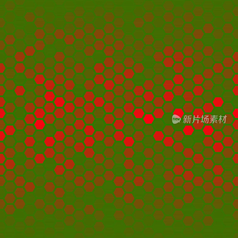 抽象几何背景-六角形马赛克与红色梯度