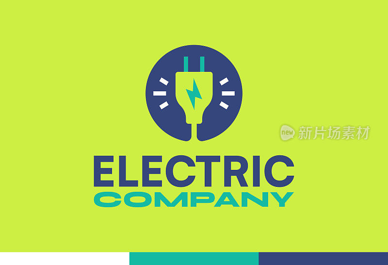 电力插头电线公司符号设计元素