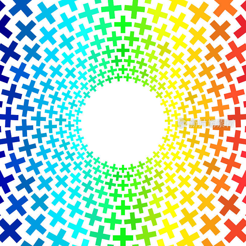 彩虹全框架加形状图案