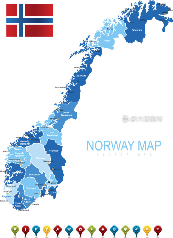 挪威蓝地图