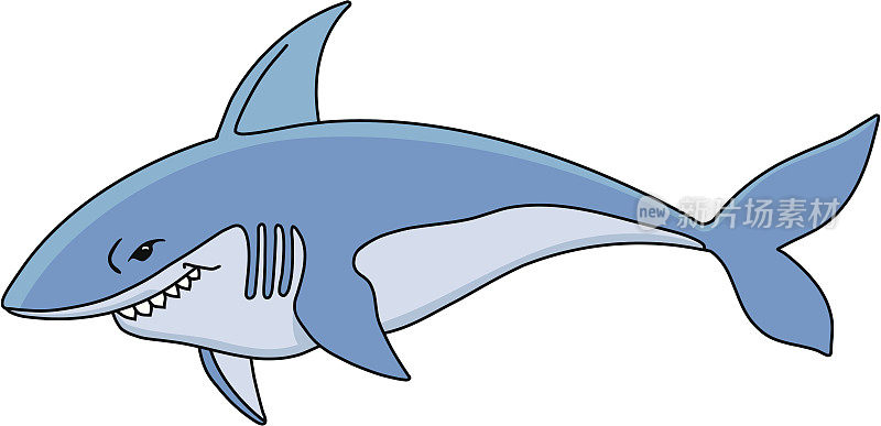 鲨鱼卡通矢量插图