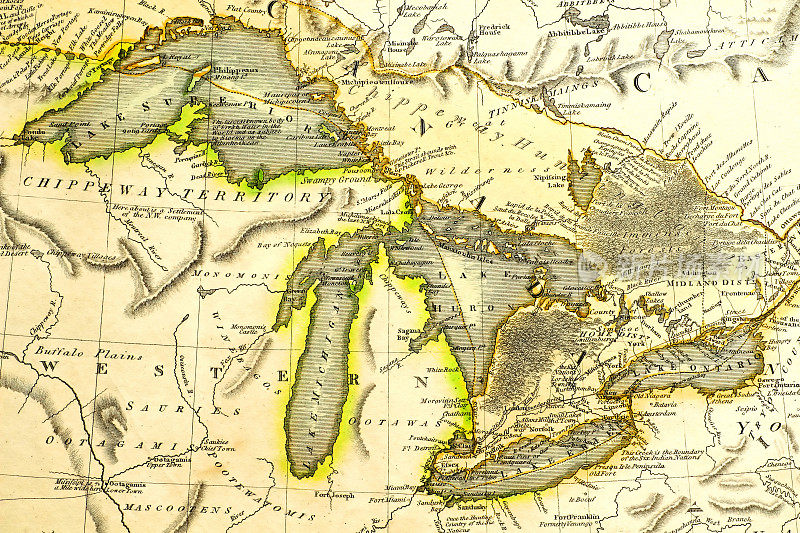早期五大湖地图