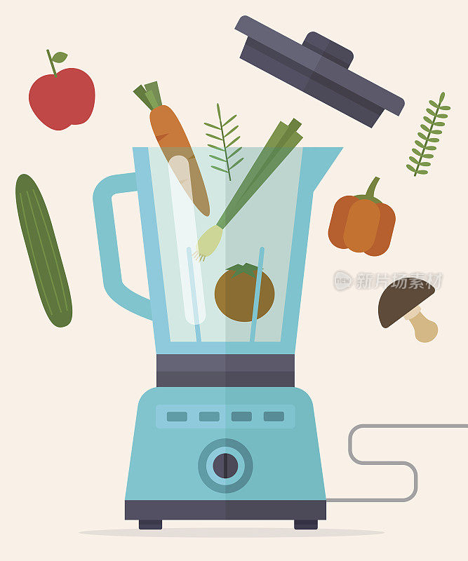 食品加工机，搅拌机，搅拌机和蔬菜。