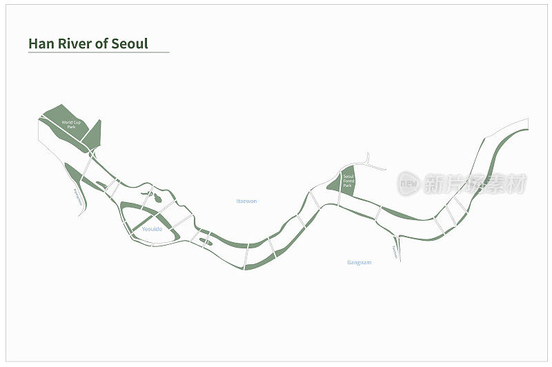 韩国矢量地图。朝鲜半岛地图。