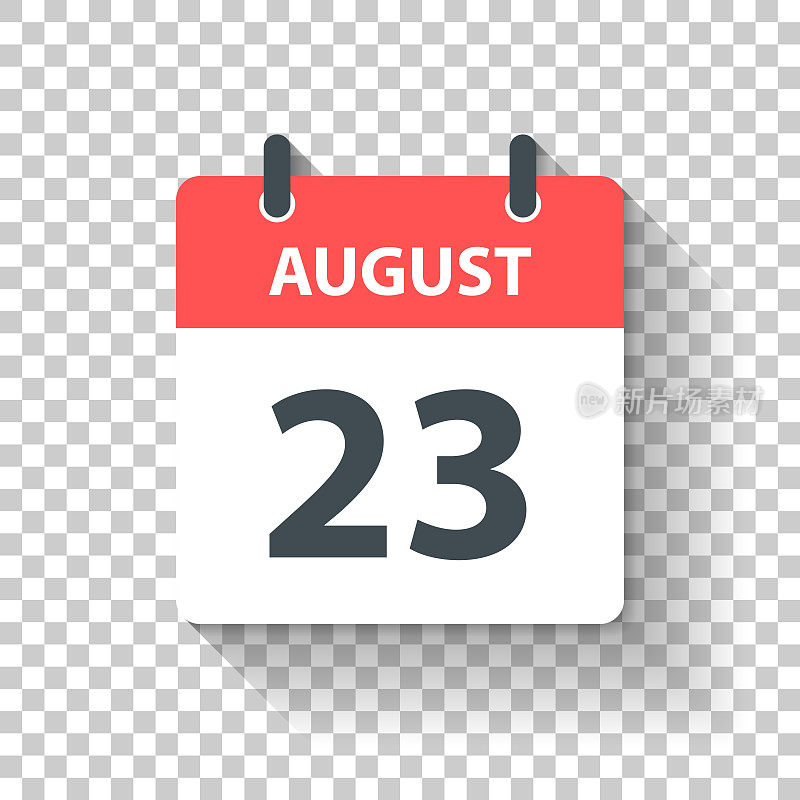 8月23日-日日历图标在平面设计风格