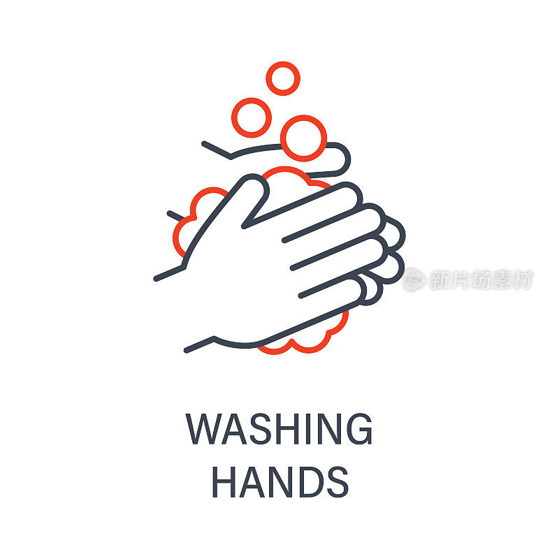 洗手-图标。冠状病毒矢量图