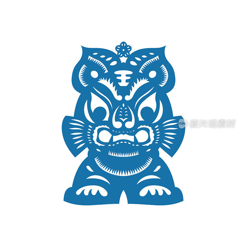 十二生肖虎(中国剪纸图案)