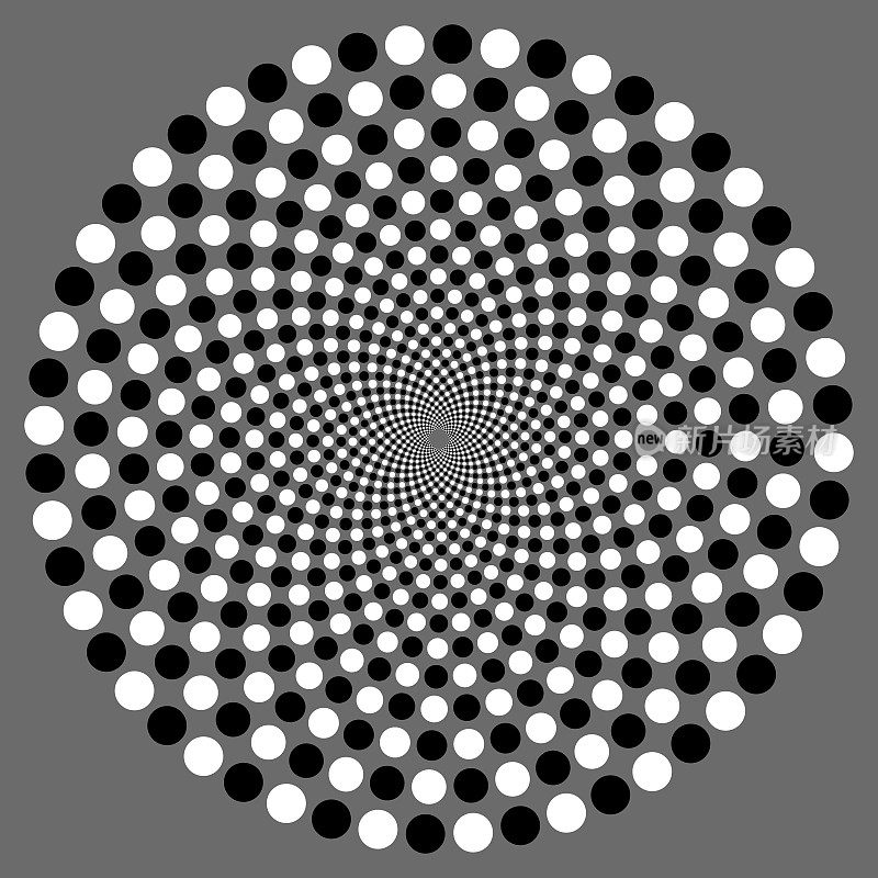 圆形的圆盘，由黑白相间的圆圈组成