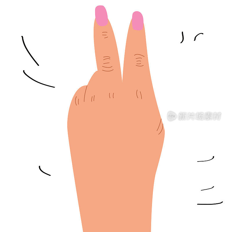 手工绘制的矢量表示该手势。和平手势