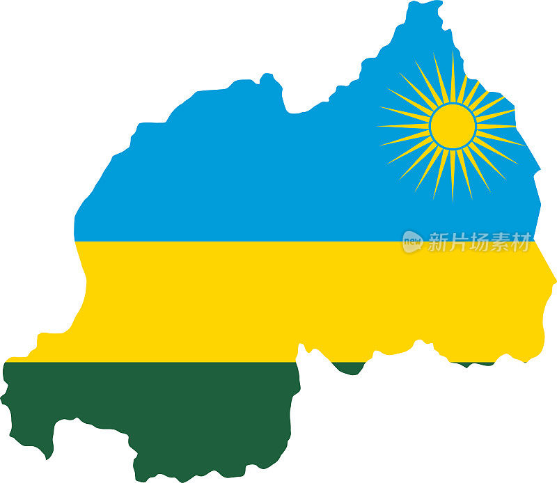 卢旺达国旗地图