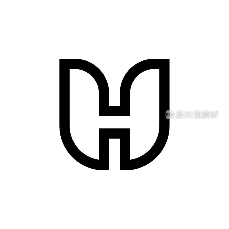 字母H实心标志