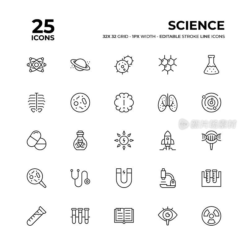 科学线图标集