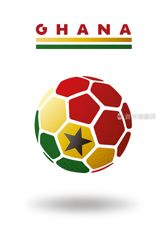 加纳足球在白色背景