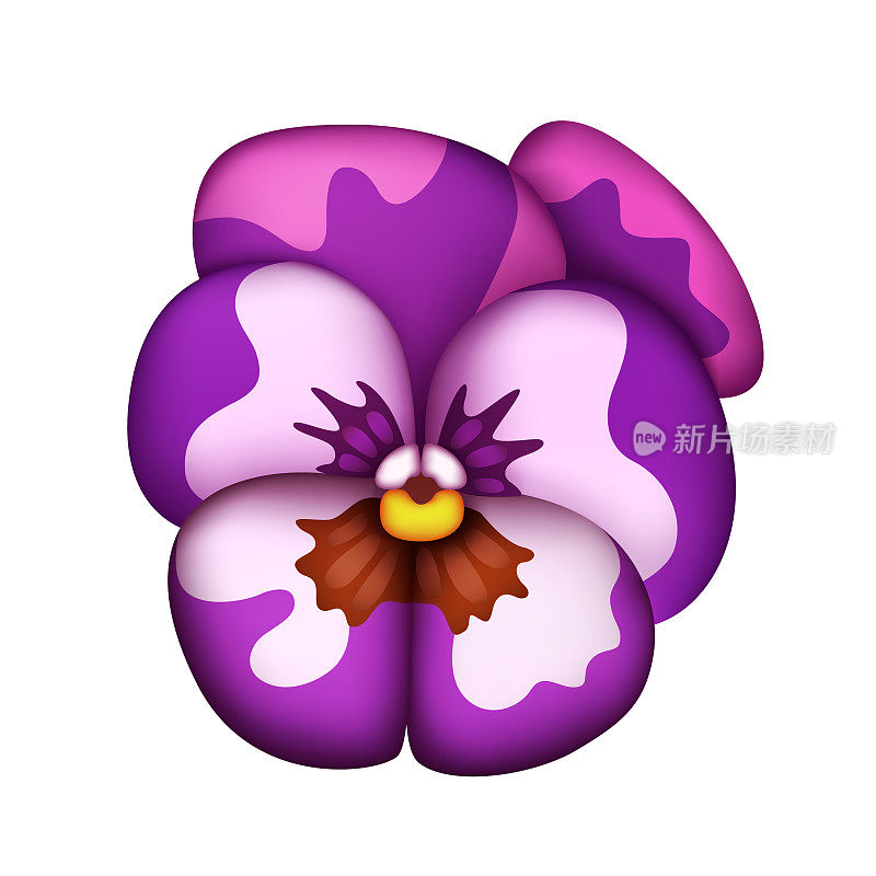 紫罗兰花矢量插图