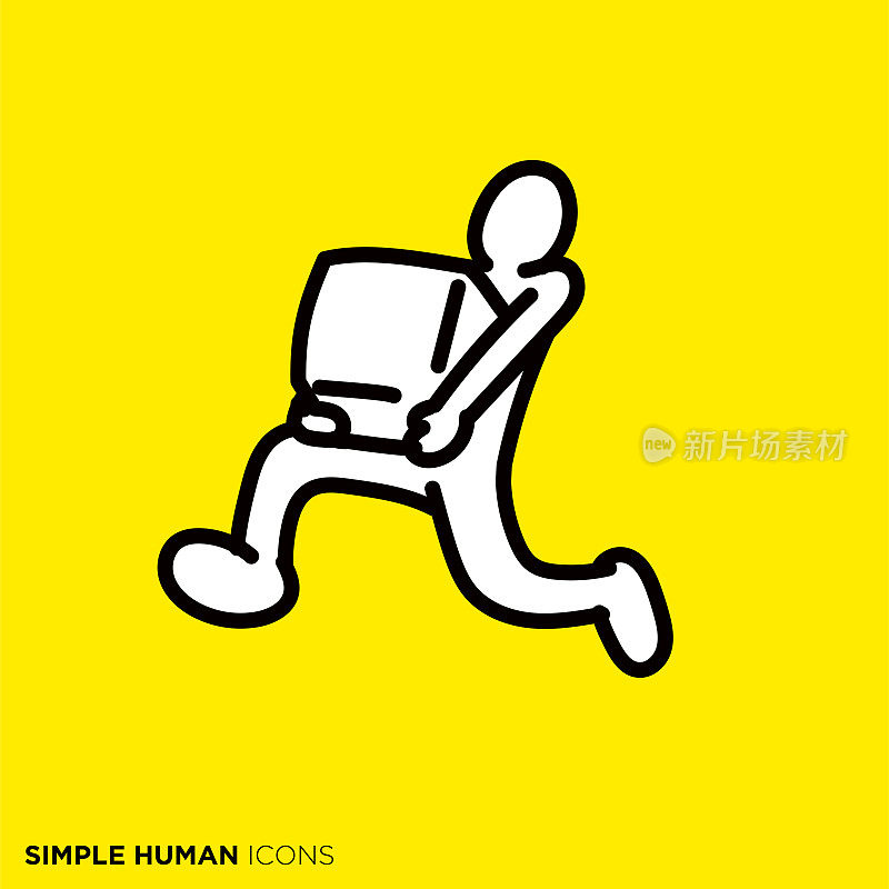 简单的人类图标系列“催行李的人”
