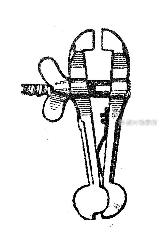 仿古雕刻插图:虎钳，虎钳