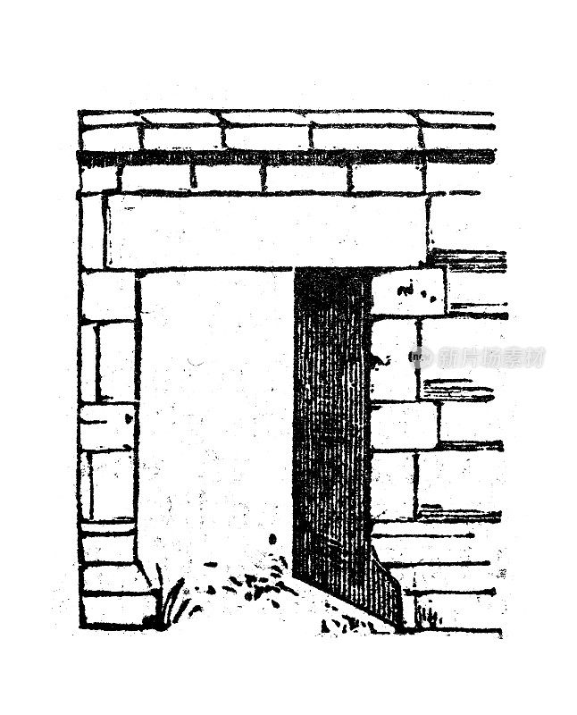 仿古雕刻插图:门楣