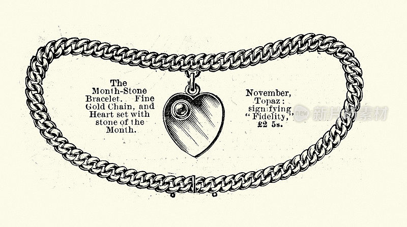 维多利亚时代晚期的珠宝心形金月石手镯19世纪90年代，19世纪