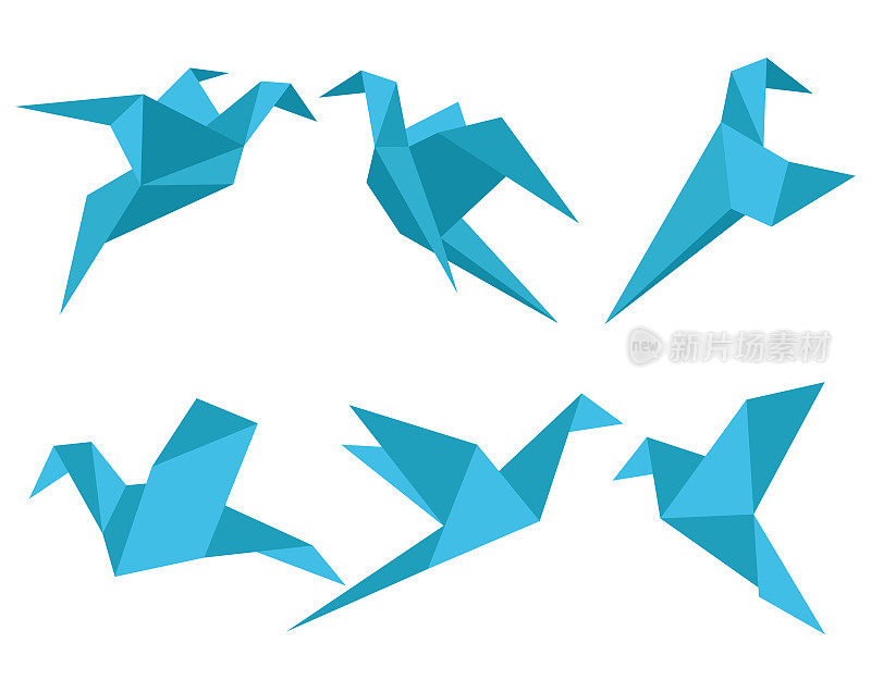 折纸鸟矢量集
