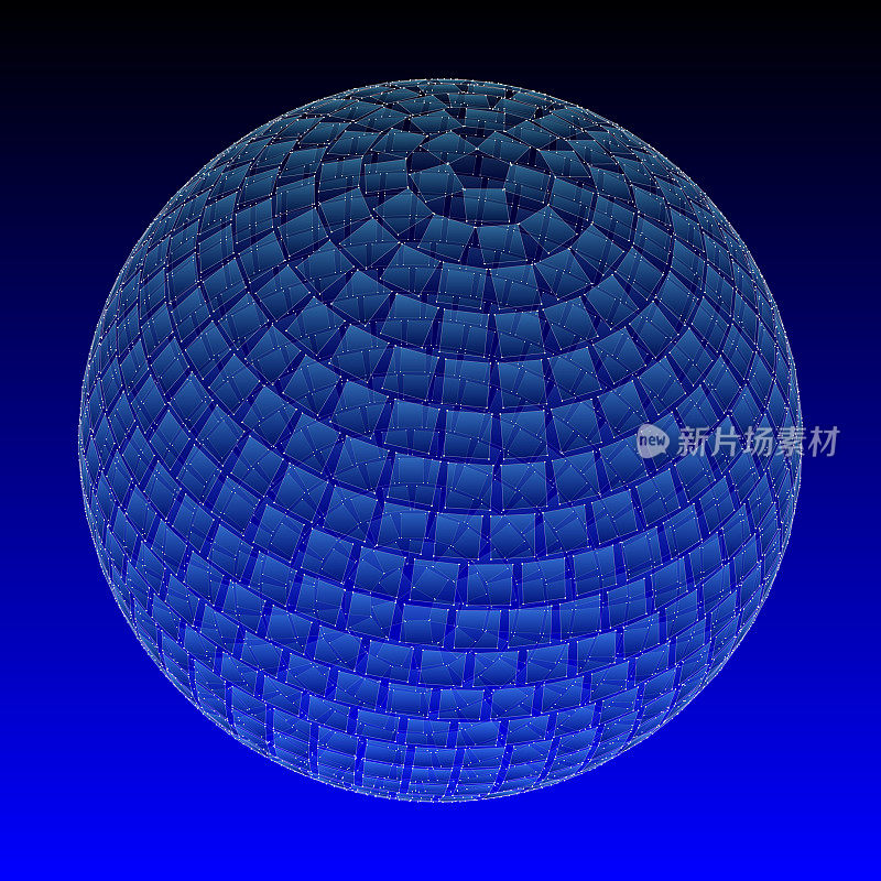 三维球体由正方形，透视