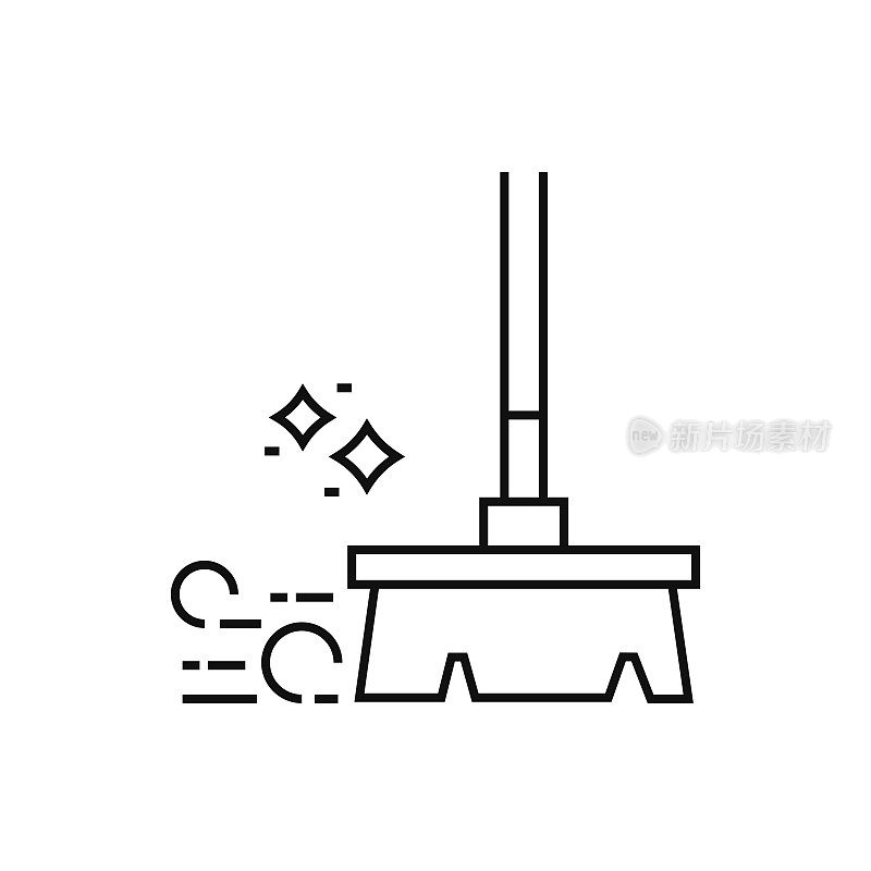 清洁线图标矢量插图。图标设计的标志，移动应用程序，网站，用户界面，用户体验，标志，符号。