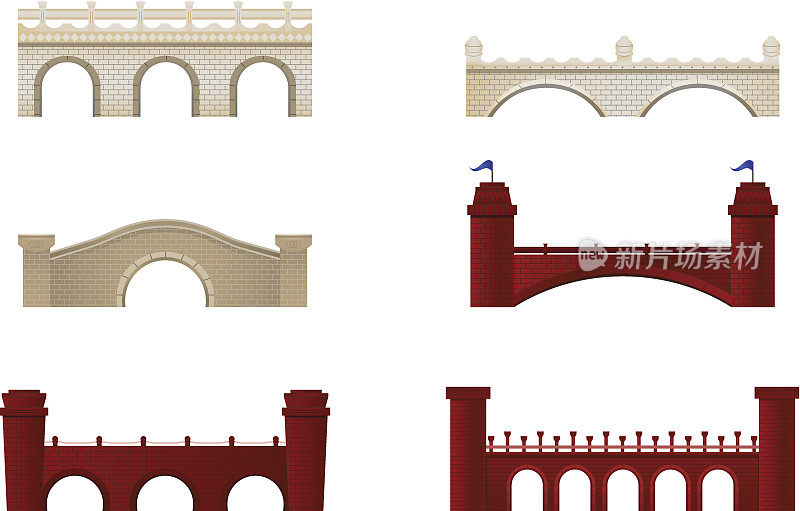 砖拱桥建筑纪念碑红白相间