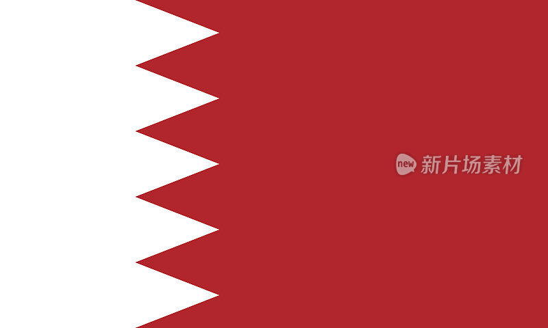 巴林官方矢量旗。巴林王国。