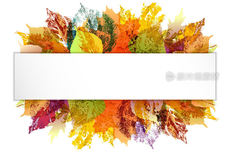 五彩缤纷的横幅与秋叶。