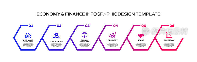 经济和金融概念信息图模板，元素和图标。简单的矢量信息图设计
