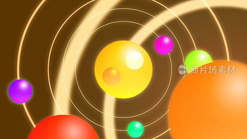 科学矢量3d插图-原子和粒子的结构在宏观世界。