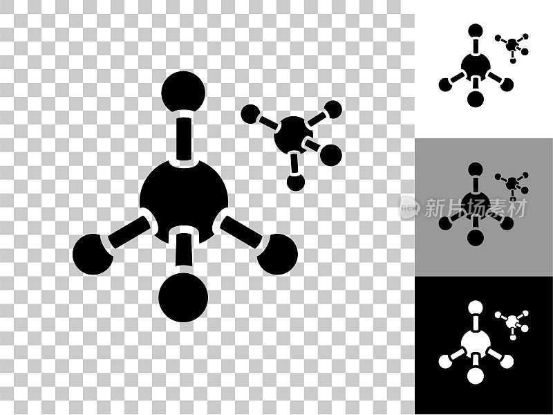汽油分子图标在棋盘透明的背景
