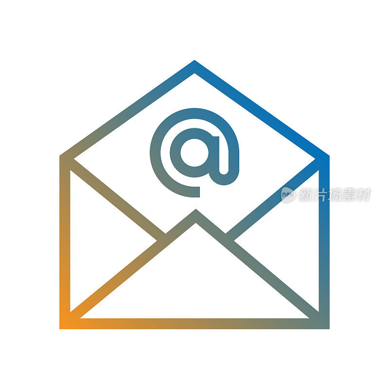 电子邮件线图标，轮廓向量符号