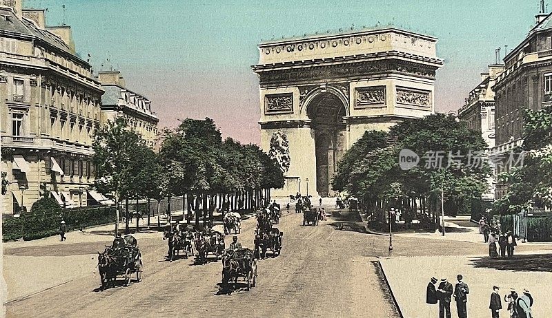 巴黎，布洛涅大道和凯旋门