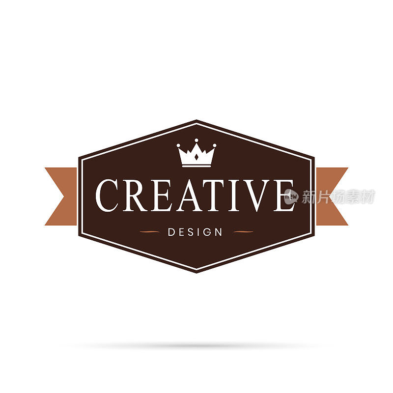 时髦的棕色徽章-创意设计