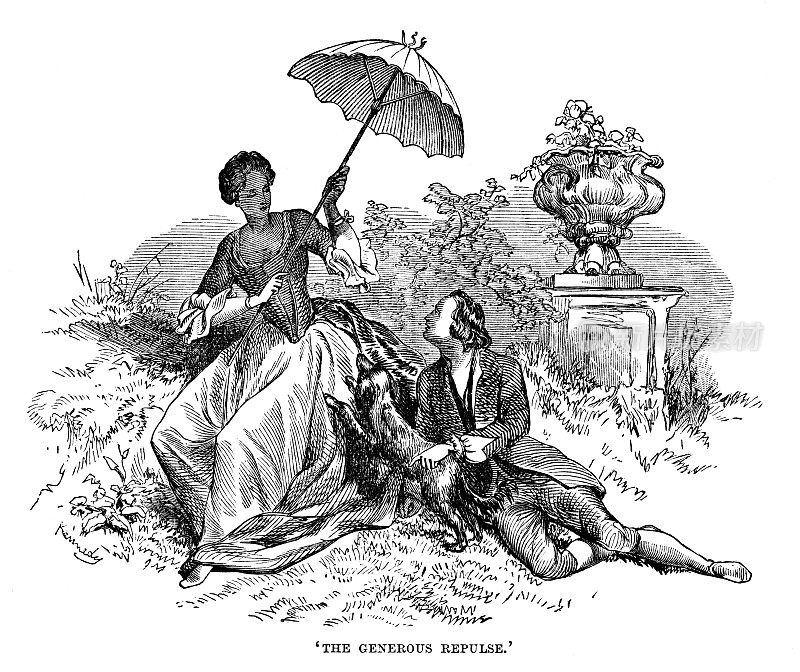 女人，男人，狗坐在地上，浪漫主义