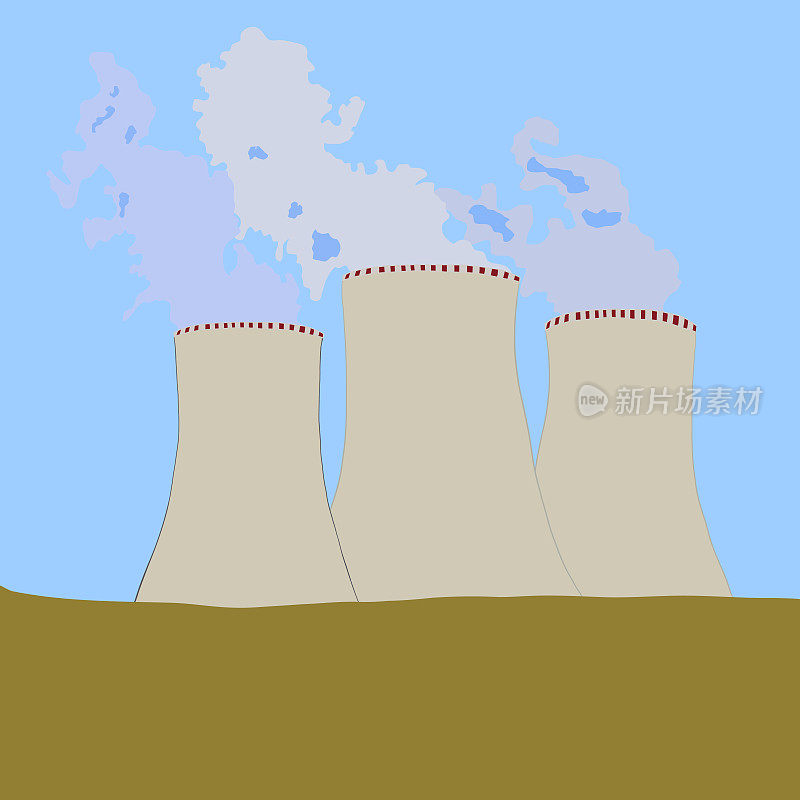 核电站冷却塔。