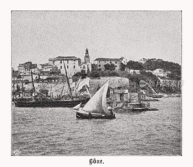 阿尔及利亚阿纳巴（B?ne）的历史观，半色调印刷，1899年出版