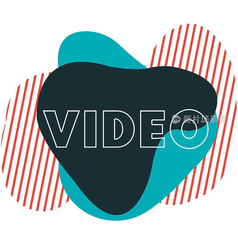 视频文字logo。现代设计视频会徽。