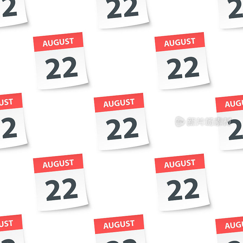 8月22日-每日日历无缝图案