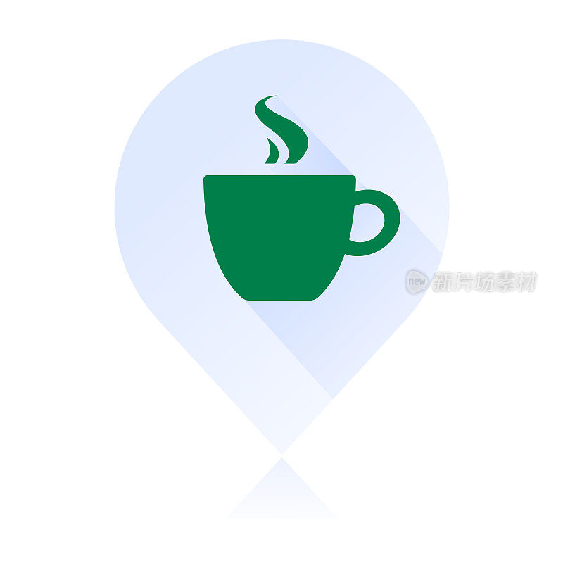 咖啡杯店位置Pin