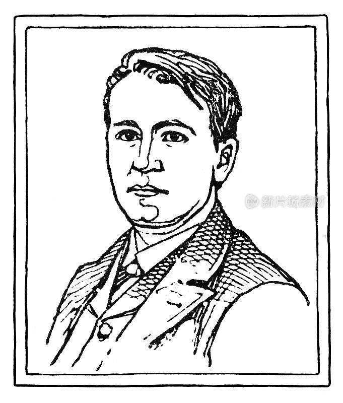 托马斯・阿尔瓦・爱迪生发明家肖像插图1899年