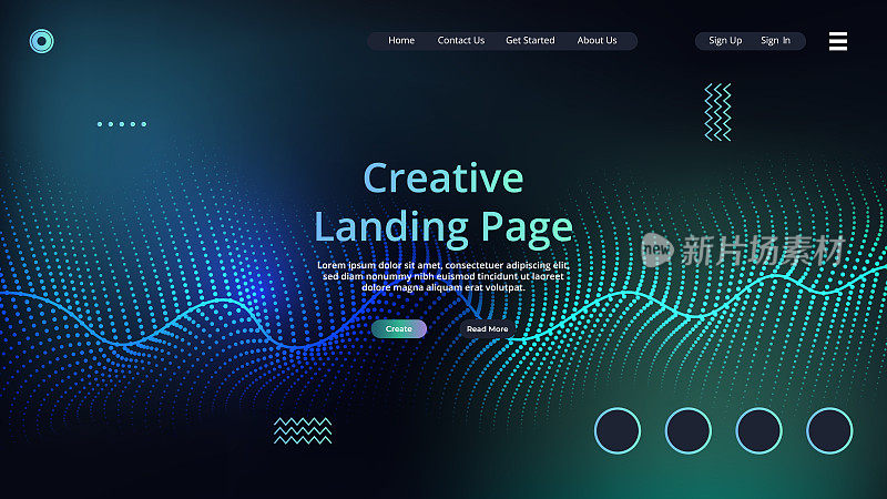 现代和未来的登陆页抽象的背景设计